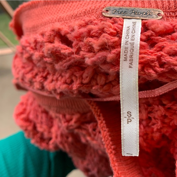 Free People Orange Crochet Sweater Size Small - Picture 11 of 13